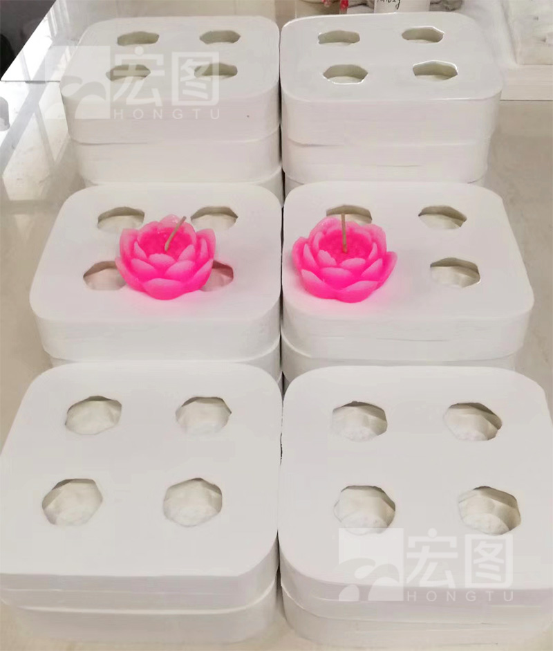 蓮花蠟燭硅膠模具和蓮花蠟燭成品